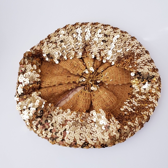 Vintage Gold Sequins Slouchy Hat - Picture 3 of 9